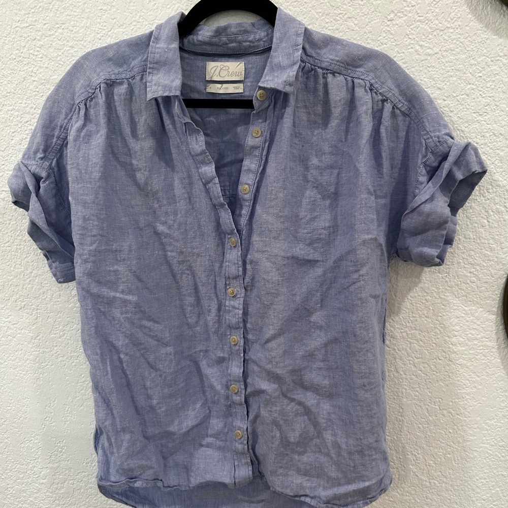 J. Crew Linen Blouse Size S